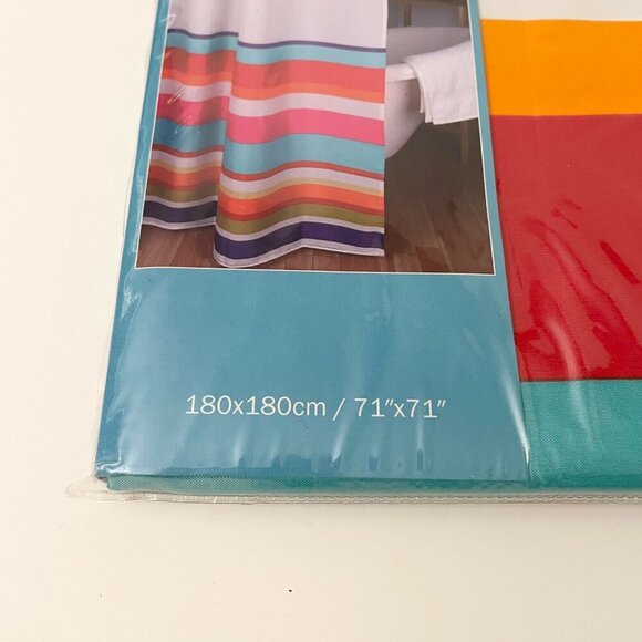 Lila Shower Curtain without Rings Stripes Bathroom 71 x 71 Inch - Picture 4 of 13